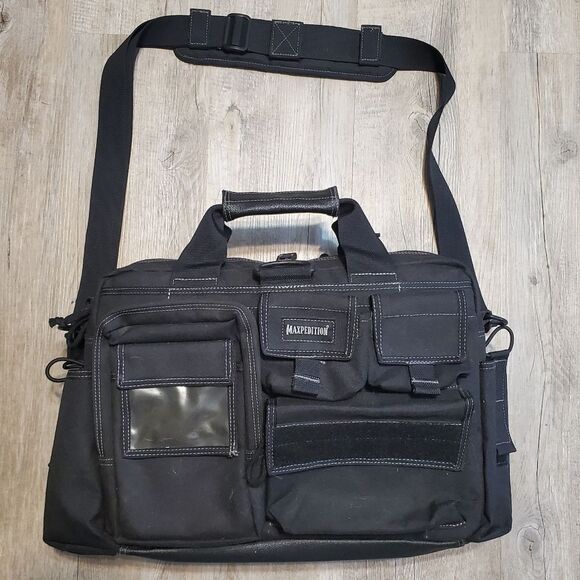 Maxpedition Operator Tactical Attache 0605B Black Large Messenger Bag Laptop EUC - Picture 1 of 6